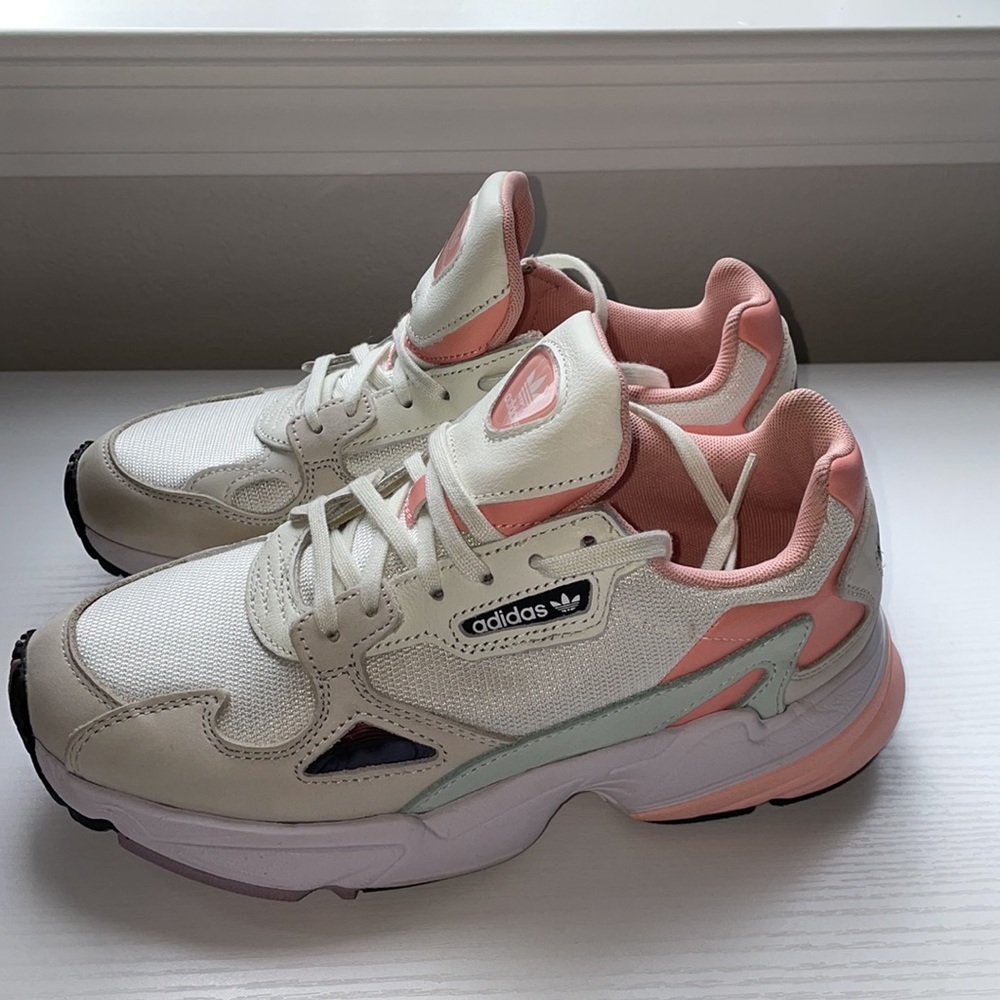 Adidas torsion sneakers in nude, pink, & baby blue